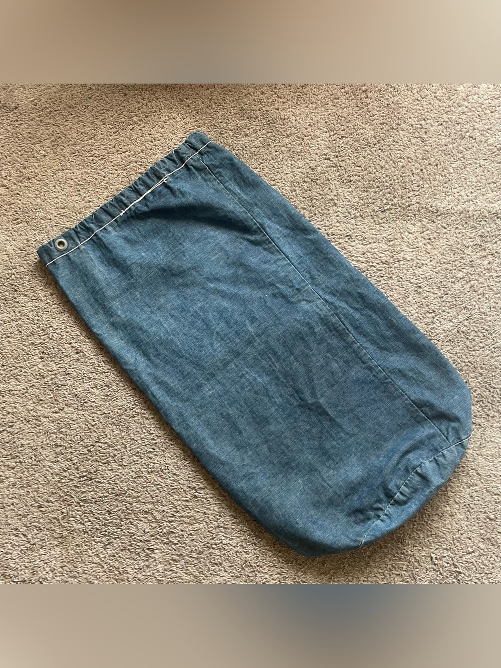 Vintage WWII US Navy Military Selvedge Denim Drawstring Laundry Bag 40s WW2